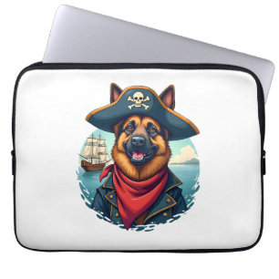 Duitse Herder Hond Piraat Kopie Laptop Sleeve