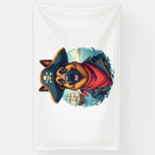 Duitse herder hond piraat spandoek (Verticaal)