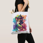 Duitse herder hond piraat tote bag (Dichtbij)