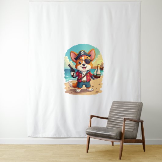 Duitse herder hond piraat wandkleed (In situ)