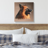 Duitse herder hond portret kunst schilderij canvas afdruk (Insitu (Slaapkamer))