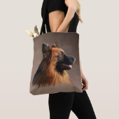 Duitse herder hond portret kunst schilderij tote bag (Dichtbij)