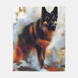 Duitse herder hond prachtig portret fleece deken