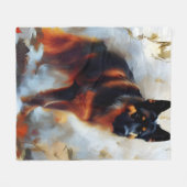 Duitse herder hond prachtig portret fleece deken (Voorkant (Horizontaal))