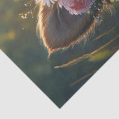 Duitse herder hond puppy in een bloem kroon tissuepapier (Detail)