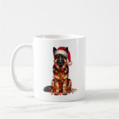 Duitse Herder Hond Puppy Kerstmis Koffiemok (Links)