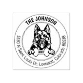 Duitse herder hond retour adres familie rubberstempel (Afrduk)