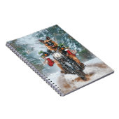 Duitse herder hond rijden motorfiets kerst notitieboek (Rechterzijde)