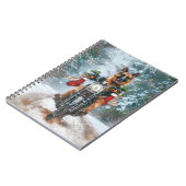 Duitse herder hond rijden motorfiets kerst notitieboek (Linkerzijde)