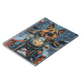 Duitse herder hond rijden motorfiets kerst notitieboek (Linkerzijde)