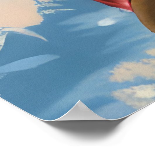 Duitse herder hond rijden motorfiets kerst poster (Hoek)