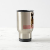 Duitse herder hond roze polka stippen reisbeker (Center)