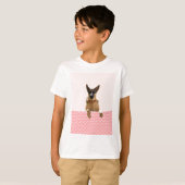 Duitse herder hond roze polka stippen t-shirt (Voorkant volledig)