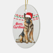 Duitse Herder Hond Santa Hat Holiday Beads Keramisch Ornament (Links)