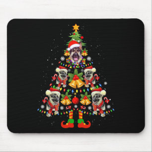 Duitse Herder Hond Santa Hoed Kerstboom Kerstmis Muismat