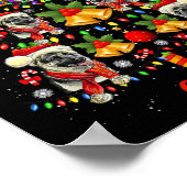 Duitse Herder Hond Santa Hoed Kerstboom Kerstmis Poster (Hoek)