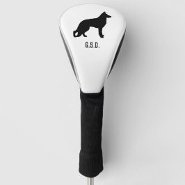 Duitse herder hond silhouet aangepaste Initialen Golfheadcover
