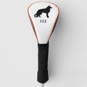 Duitse herder hond silhouet aangepaste Initialen Golfheadcover (Voorkant)