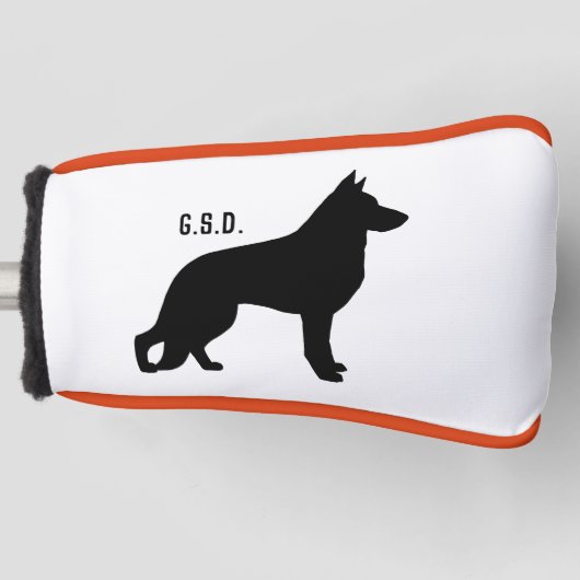 Duitse herder hond silhouet aangepaste Initialen Golfheadcover (Voorkant)