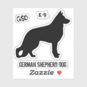 Duitse Herder Hond Silhouet K9 Vinyl Sticker (Vel)