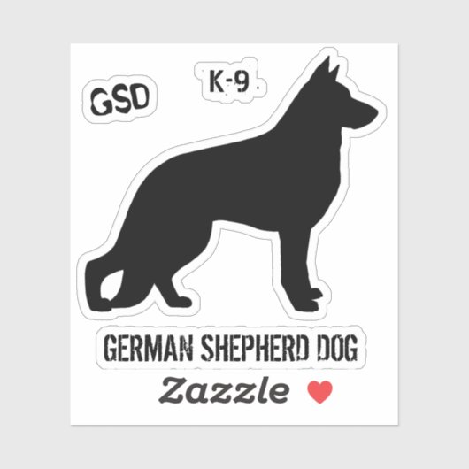 Duitse Herder Hond Silhouet K9 Vinyl Sticker (Vel)
