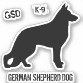 Duitse Herder Hond Silhouet K9 Vinyl Sticker (Voorkant)