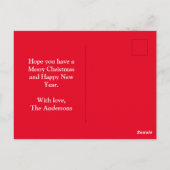 Duitse Herder Hond Silhouet Rood Vrolijk Kerstfees Briefkaart (Achterkant)