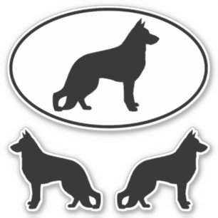 Duitse herder hond silhouetten vinyl Sticker set