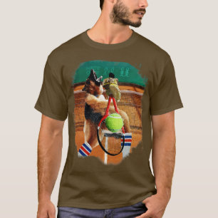 Duitse herder hond spelen tennis 1 t-shirt