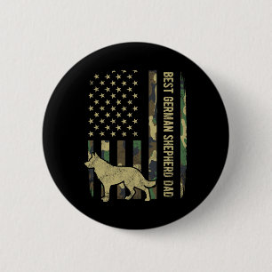 Duitse herder hond vader camouflage Amerikaanse vl Ronde Button 5,7 Cm