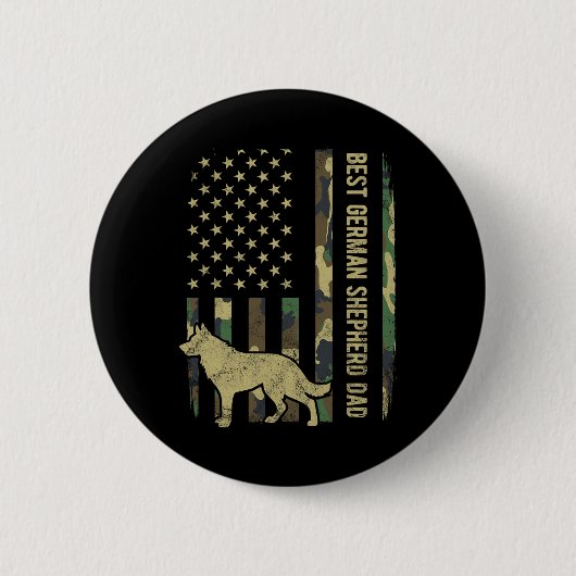 Duitse herder hond vader camouflage Amerikaanse vl Ronde Button 5,7 Cm (Voorkant)