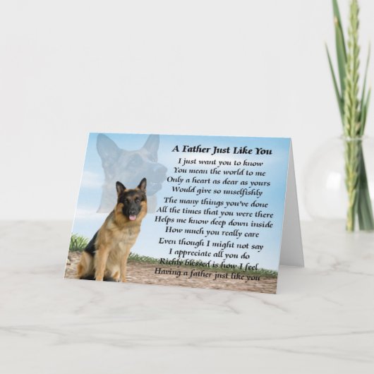 Duitse Herder hond vader gedicht Kaart (Voorkant)