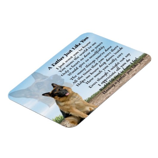 Duitse herder hond vader gedicht magneet (Linkerzijde)