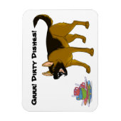 Duitse herder hond vuile gerechten teken magneet (Verticaal)