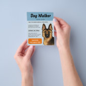 Duitse Herder Hond Walker Hond Walking Pet Service Flyer (Hand)