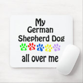 Duitse herder hond wandelingen ontwerp muismat (Met muis)