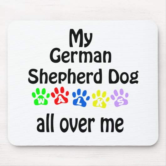 Duitse herder hond wandelingen ontwerp muismat (Voorkant)