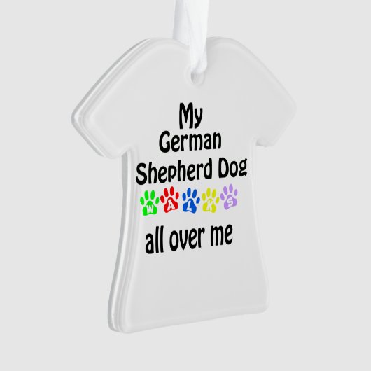 Duitse herder hond wandelingen ontwerp ornament (voorkant)