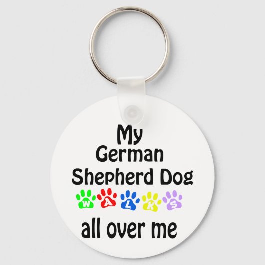 Duitse herder hond wandelingen ontwerp sleutelhanger (Voorkant)