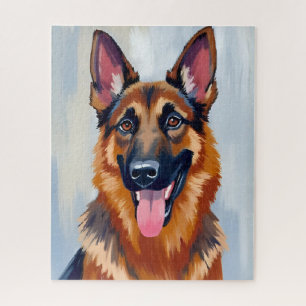 Duitse Herder   Hond Watercolor Huisdier Legpuzzel