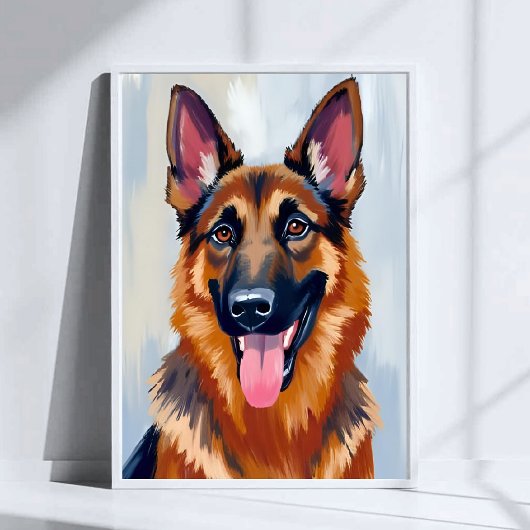 Duitse Herder | Hond Watercolor Huisdier Poster