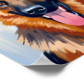 Duitse Herder | Hond Watercolor Huisdier Poster (Hoek)