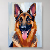 Duitse Herder | Hond Watercolor Huisdier Poster (Voorkant)