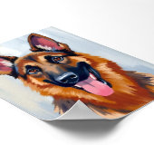 Duitse Herder | Hond Watercolor Huisdier Poster (Hoek)