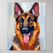 Duitse Herder | Hond Watercolor Huisdier Poster (Voorkant)