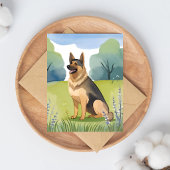 Duitse Herder | Hond Watercolor Schilderij Kaart