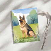 Duitse Herder | Hond Watercolor Schilderij Kaart