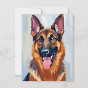 Duitse Herder   Hond Waterverf Huisdier Bedankkaart