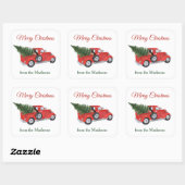 Duitse Herder Hond Waterverf Kerstwagen Vierkante Sticker (Vel)