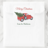 Duitse Herder Hond Waterverf Kerstwagen Vierkante Sticker (Tas)